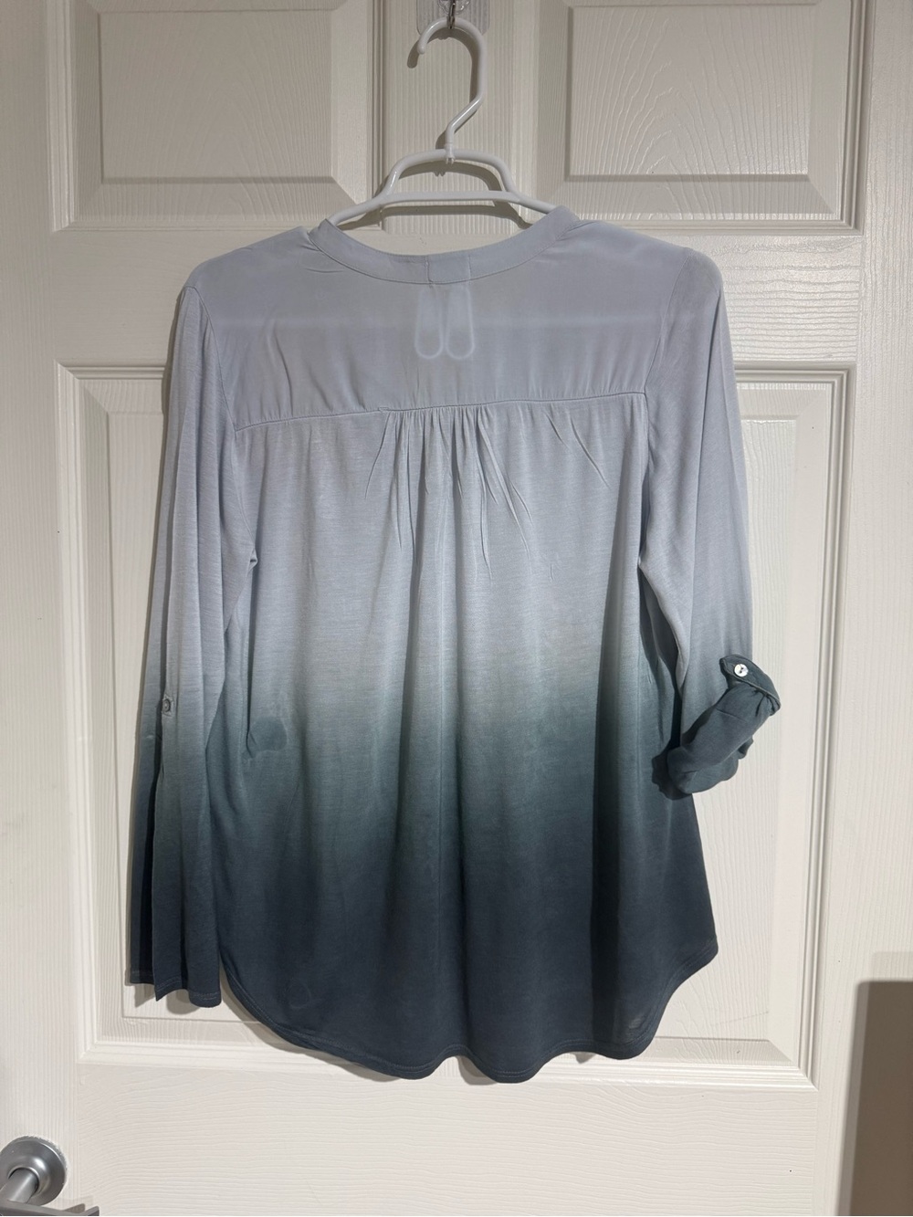 Anthropologie TINY Embroidered Top Size S/P Grey Ombre Floral Boho Peasant - Picture 2 of 10